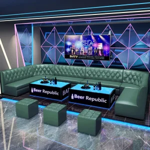Cool Nightclub Table Furniture LED Cube Table Sofa Set for Bars Coffee Shops Cafes Durable Synthetic Leather for Hotels Gyms