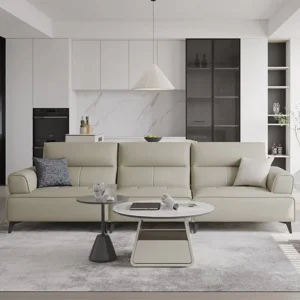 Cooling Feature Turkish Genuine Leather Sofa Set for Living Room Entry for Apartment Use