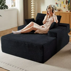 Corduroy Fabric Compress Single Recliner Sofa for Guest Bedrooms