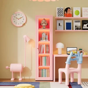 Corner Steel Children’s Corner Bookshelf Space-Saving Metal Bookshelf for Playrooms