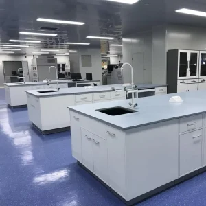 Corrosion Resistant All Steel Modern Lab Furniture Bench with Phenolic Countertop for Hospital Workshop School Use
