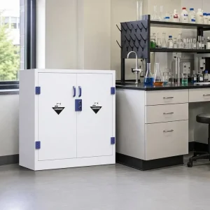 Corrosive Resistant 30 Gallon PP Safety Cabinet for Laboratory Acid and Base Chemical Storage with Double Doors