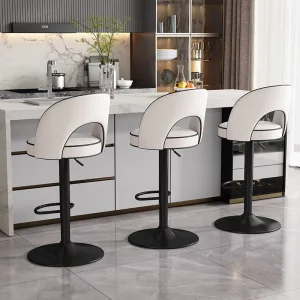 Counter Height Back Bar Stool High Chair With Footrest