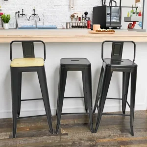 Counter Height Metal Bar Stool for Kitchen Restaurant Outdoor