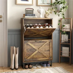 Country American Style Living Room Tipper Shoe Cabinet Independent Storage Two Flip Drawer Cross border