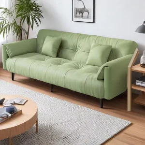 Cream Cloud Modern Folding Sofa Bed Set 2 in 1 Convertible Upholstered Sofa for Living Room Hotel Use Rental Apartment Small