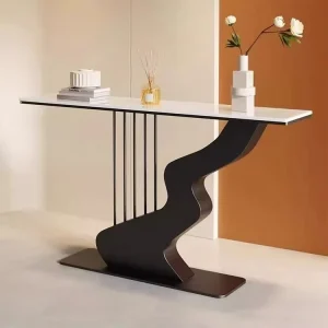 Cream Style Light Luxury Italian Design Multifunctional Granite Top Living Room Hallway Console Table Hotel Villa Entrance