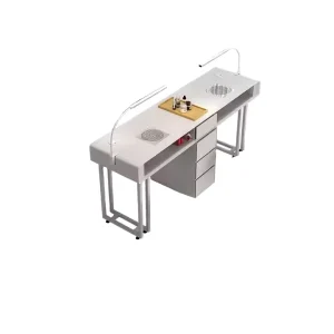 Cream Style Manicure Table Luxury Modern Wooden Contemporary Nail Salon Furniture Set
