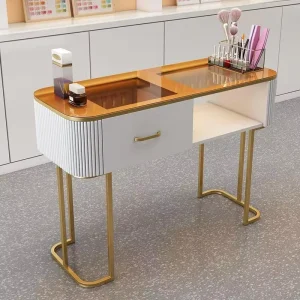 Cream Style Workshop Nail Table Multifunctional Wood Single Person Full Set Durable Light Luxury Commercial Salon Minimalist