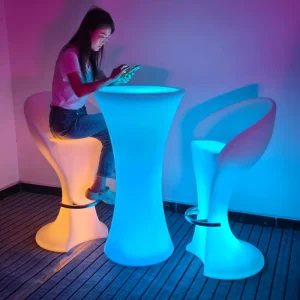 Creative Glowing LED Bar Furniture Light up Cocktail Table and Chairs Illuminated Waterproof Rechargeable Portable Decor