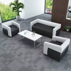 Creative Modern Office Sofa Set Eco friendly Modular Design Synthetic Leather Durable Comfortable Lounge Reception Furniture