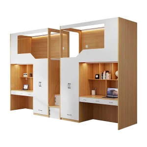 Creative Nordic Style Bunk Bed Student Dormitory One piece Upper Lower Bunk Beds Desk Youth Hostel Homestay E sports Hotel Bed