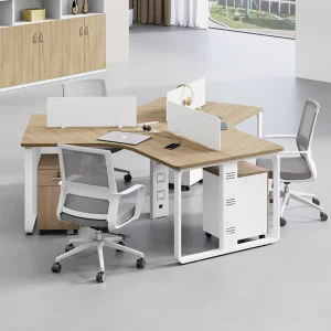 Creative Staff’s Office Desk and Chair Combination Simple Modern Irregular Computer Desk for Employees