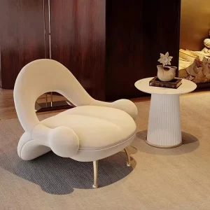 Creative Unique Cream Style Single Sofa Leisure Chair for Balconies Reception Tables and Beauty Salon Rest Areas Waiting Chair