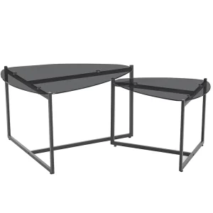 Cross Side Table Custom Black French Garden Glass Tables Metal Leg Low Coffee Table