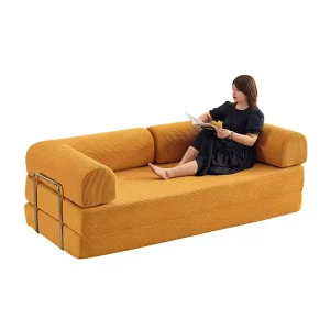 Cross border Custom Compressed L shaped Sofa Modern Minimalist Velvet Two Seat Sofa Foldable Portable for Compact Small
