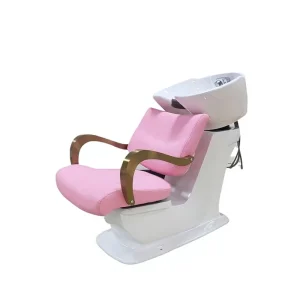 Cross border Direct Sales High end Leather Metal Frame Flushing Bed Hair Salon Hairdressing Shop Massage Semi reclining Shampoo
