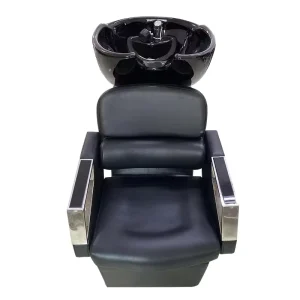 Cross border Minimalist Sitting Shampoo Chair with Ceramic Basin for Hair Washing and Rinsing