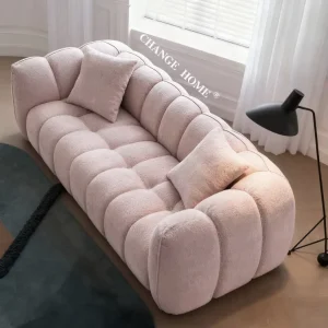 Cross-border One Seat French Style Straight Row Vacuum Compression Sofa for Living Room Vintage Casual Pumpkin Sofa