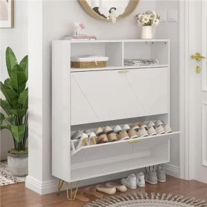 Cross border Shoe Cabinet Simple Home Storage Porch Entrance Rack White