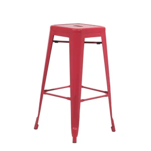 Cross border Supply Colorful High Backless Bar Stool Water Resistant Iron Frame Restaurant Use Bar Stool