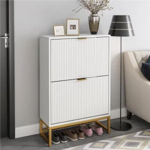Cross border Vertical Stripe Shape Decoration Flip Bucket Shoe Cabinet Home Storage Entrance Sho