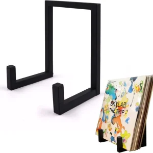 Cross border Wrought Iron Desktop Creative Bookshelf Vinyl Record Storage Rack CD Record Display Shelf Magazine Holder Single