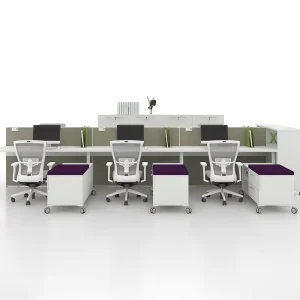 Cubical Wooden Staff Metal Frame Table Cubicle Office 6 People Partition Workstations