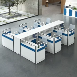 Cubicle Partition Workstation Density Modular Office Furniture 4 6 Person Office Desk with Central Partition for Call Center