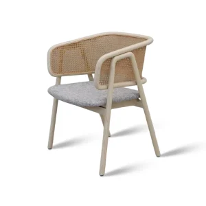 Curved Back Solid Wood Upholstered Lounge Chair Leisure Accent Chair for Hotel Lobby & Rest Room