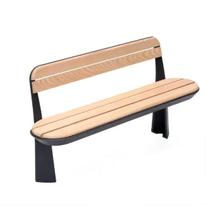 Curved Edge Customizable Outdoor Bench Sturdy Aluminum Frame Park Bench with Backrest for Street Seating