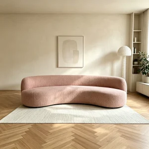 Curved Fabric Sofa Modern Armless Couch for Living Room and Hotel Lobby OEM ODM