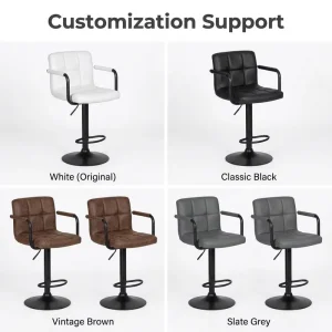 Cushioned Armrest Counter Bar Chair Suitable for High-end Waiting Areas