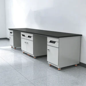 Custom All Steel Open Leg School Laboratory Side Bench Modular Lab Furniture Multi Material Worktop Contemporary Design for OEM