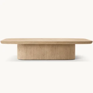 Custom America Style Vintage Rectangular Coffee Table For Living Room Indoor Luxury Modern Wooden Greige Coffee Table