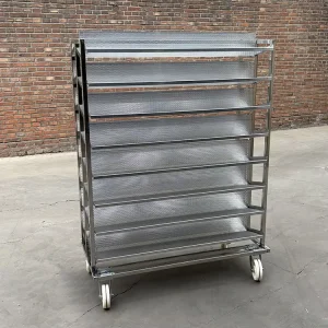 Custom Baking Trolley Stainless Steel Bakery Hand Cart Multi layer Food Storage Trolley Detachable Pastry Bread Transport Cart