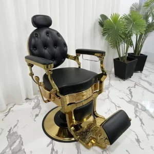 Custom Beauty Salon Furniture Height Adjustable Barber Chair with Lift & Rotate Features Made of Synthetic Leather