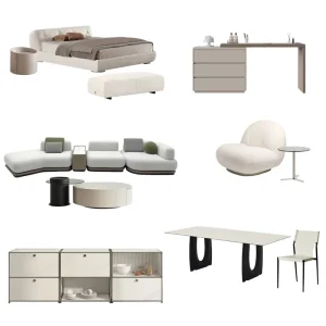 Custom Bedroom Set for High-End Apartments Neutral Tone OEM Furniture Project