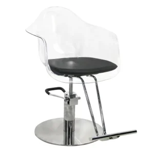 Custom Color Acrylic Salon Barber Chair Hydraulic Swivel Styling Chair with Stainless Steel Base
