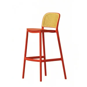 Custom Color Factory Price Bar Chair Furniture Restaurant Stackable Plastic PP Rattan Garden High Stool Bar Chair