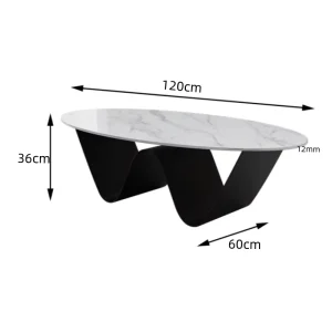 Custom Color Nordic Modern Living Room Table Round Sintered Stone Metal Coffee Table