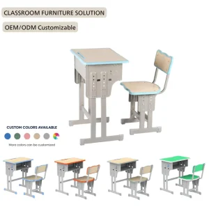 Custom Colors Available School Furniture Single Student Chairs and Tables Set for Classroom