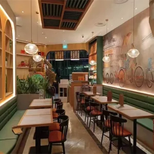 Custom Commercial Restaurant Dining Table Chair Set Modern Industrial Eco Friendly Durable Lightweight Soft Apartment Hotel Cafe