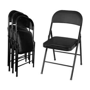 Custom Commercial Strong Metal Folding Chairs Office Soft PU Leather Dining Chair Waterproof Party Event Chair