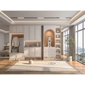 Custom Configure Cabinet Combination Entry Furnishings Layer Split Shoe Organizer Flank Hang Rod Recessed Lamp
