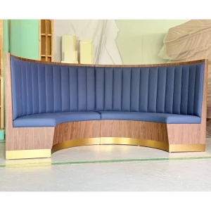 Custom Curved Banquette Booth Seating PU Leather Restaurant Sofa Booth Bench for Cafe Hotel Commercial Hospitality Furniture