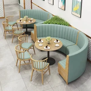 Custom Curved Banquette Seating Restaurant Booth Seating Semi Circular Booth Cafe Booth Furniture Upholstered Bench Seating