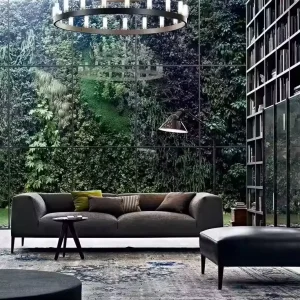 Custom Dark Grey Fabric Sofa Luxury Hotel Apartment Project Living Room Furniture