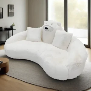 Custom Design White Bear Monster Sofa Set Indoor Plush Teddy Polar Bear Lazy Sofa Chair