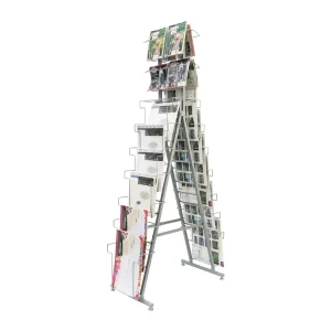 Custom Double Side Floor Calendar Rack Metal Greeting Card Postcard Magazine Display Stand Brochure Display Rack